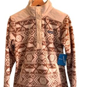 Columbia Brown and Cream Fleece Pullover